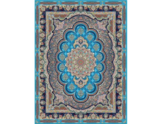 فرش 1200 شانه برجسته تراکم 3600 - کد 6168 - زمینه آبی 